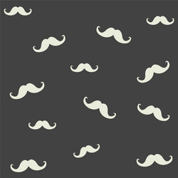 Dark gray pattern with retro mustache for design vector