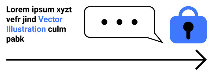 data encryption concept with chat bubble and lock vector image
