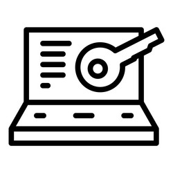laptop key login icon outline data secure vector image