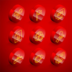 Set line project team base location marker key vector