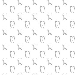 unique tooth seamless pattern with various icons vector