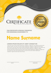 Certificate template with texture modern pattern vector