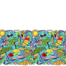 doodle summer beach seamless border Vector Image