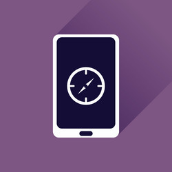 flat web icon with long shadow mobile navigation vector image