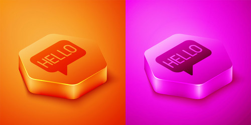 isometric hello in different languages icon vector