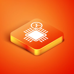 isometric processor with screwdriver and wrench vector image
