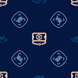 set line 360 degree view virtual reality and 3d vector image