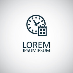 time watch calendar icon for web and ui on white vector image