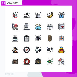 User interface pack 25 basic filled line flat vector