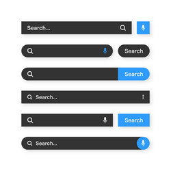 various search bar templates dark mode internet vector image