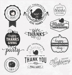 Vintage Thanksgiving Badges & Labels Vector Image
