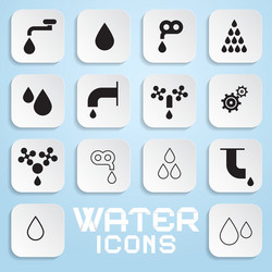 Water symbols - icons set vector