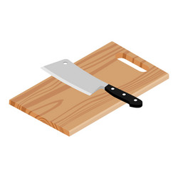 Wooden cutting board isolated on white background vector