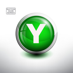 alphabet in glossy button for web icon vector image