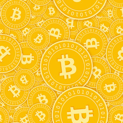bitcoin internet currency coins seamless pattern vector image