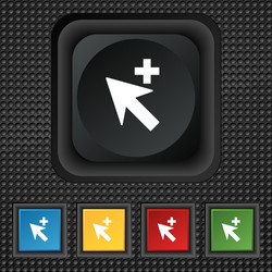 cursor arrow plus add icon sign symbol squared vector image