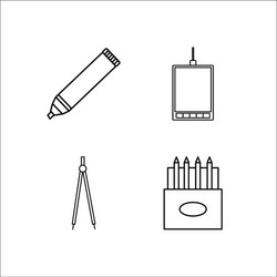 design and studio simple linear icon setsimple vector image