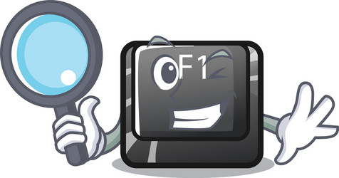 detective button f1 in shape character vector image