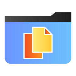 file folder flat icon with documents color vector image
