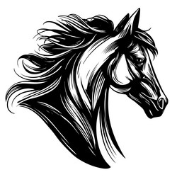 Hand-Drawn Horse Head Logo Vector Image