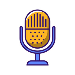 Microphone icon in linear color style vector