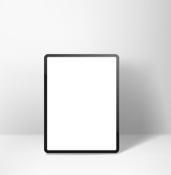 Modern tablet computer with blank screen 3d mockup vector