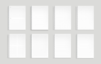 Notebooks with lines dots and square grid vector