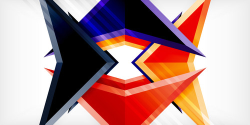 abstract background color triangles and arrows vector image