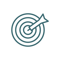 dartboard with dart icon thin line vector image