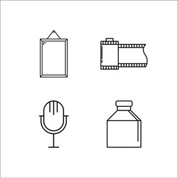 design and studio simple linear icon setsimple vector image