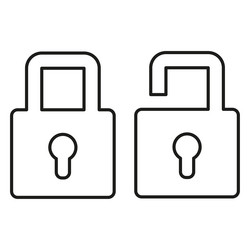 open closed lock security symbol for your web vector image