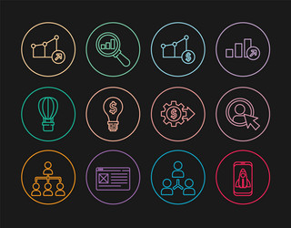 set line startup project concept create account vector image