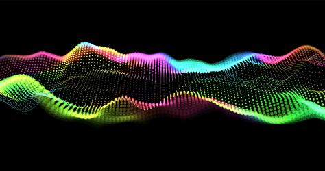 wave pattern 3d glowing abstract digital vector image