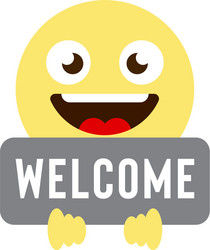 welcome emoticons icon symbol isolated on white vector