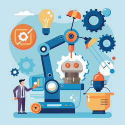 automation or technology to help development vector image