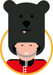 Cartoon british soldier in a bear hat vector