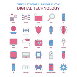 Digital technology icon dusky flat color vector