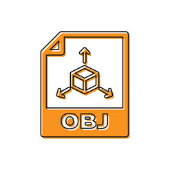 orange obj file document icon download button vector image