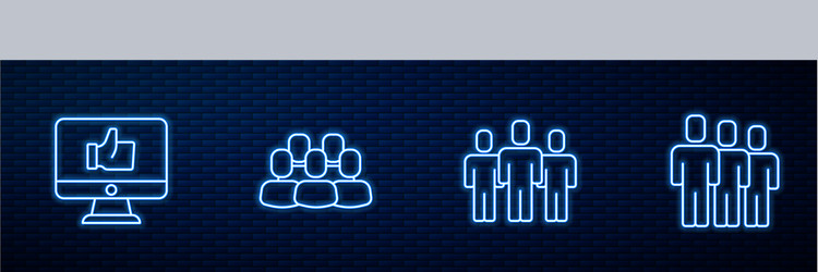 set line users group hand like project team base vector image