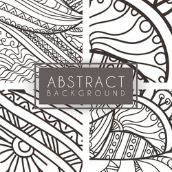 set of four monochrome intricate patterns vector image