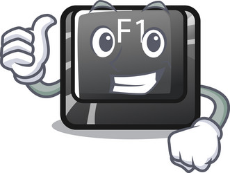 Thumbs up button f1 in shape character vector