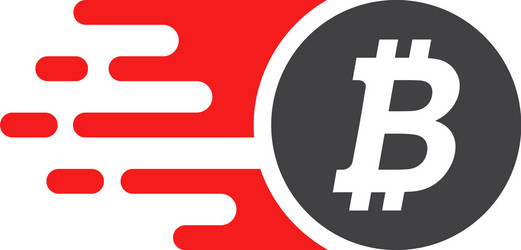 Bitcoin coin with fast speed effect vector