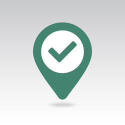check pin map icon pointer markers vector image