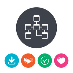 database sign icon relational schema vector image