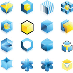 Isometric Cube Variations vector image