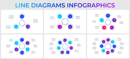 set of linear infographic elements cycle vector image