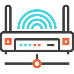 wireless connection flat line web icon concept vector image