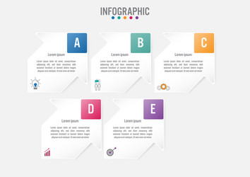 Business infographic template with 5 options vector