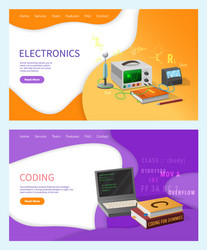 Coding lessons programming on computer subject vector