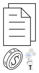 digital documents automation tools and financial vector image